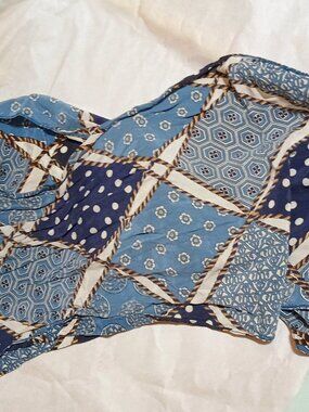 Blue and white vintage scarf